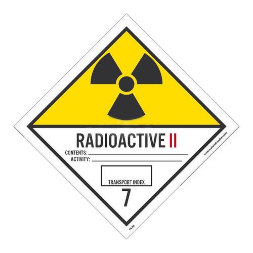 Main product image of 4" x 4" Activity: Transport Index Shipping Label Radioactive II Contents, DL26AL
