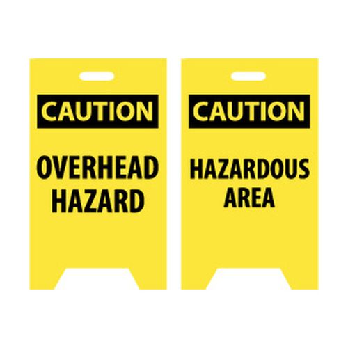 Main product image of 20" x 12" Caution Overhead Hazard Caution Hazardous Area Floor Sign, FS18