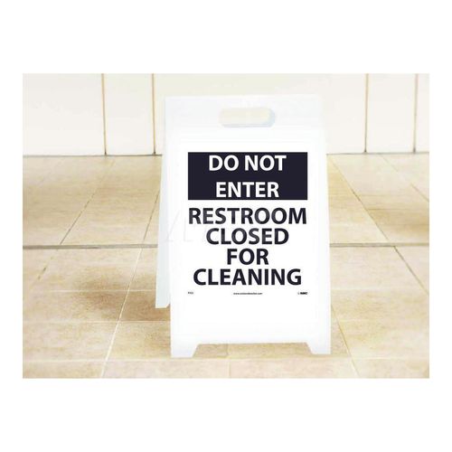 Main product image of 19" x 12" Do Not Enter Restroom Closed for Cleaning Do Not Enter Work in Progress Floor, FS22