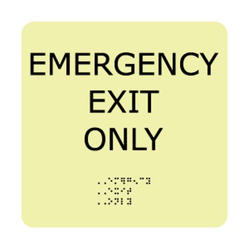 Main product image of 8" x 8" Emergency Exit Only Plastic Exit Sign, GADA100BK