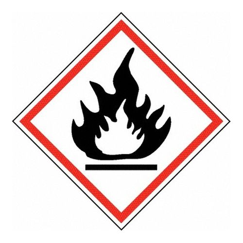 Main product image of 2" x 2" Flame in Square Vinyl Hazardous Material Label, GHS2002ALV2