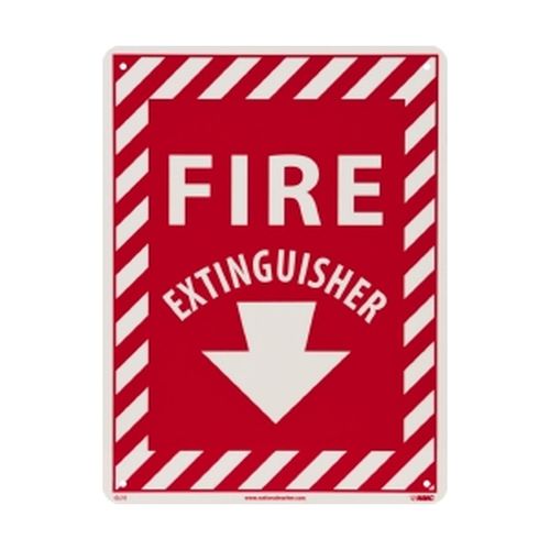 Main product image of 12" x 9" Fire Extinguisher Rigid Plastic Glow-In-The-Dark Fire Sign, GL10R