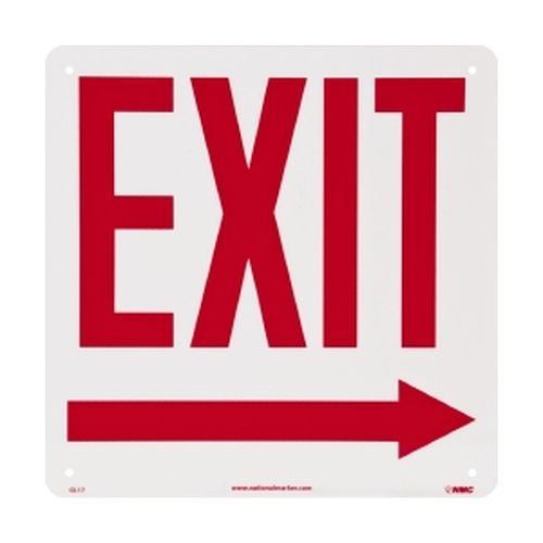 Main product image of 10" x 10" Rigid Plastic Glow-In-The-Dark Exit Sign, GL17R