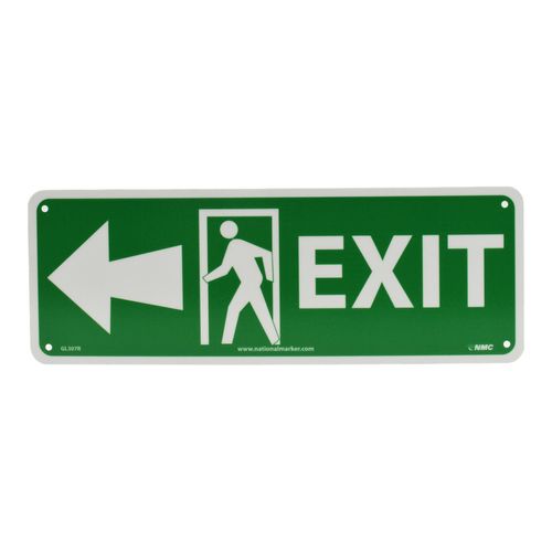 Main product image of 5" x 14" Plastic Glow-In-The-Dark Exit Sign, GL307R