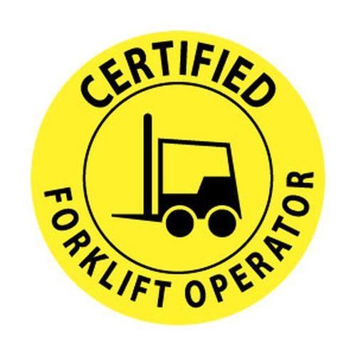 Main product image of 2" Thick Certified Forklift Operator Hard Hat Label (25-Pack), HH67