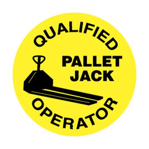 Main product image of 2" Thick Qualified Pallet Jack Operator Hard Hat Label (25-Pack), HH85