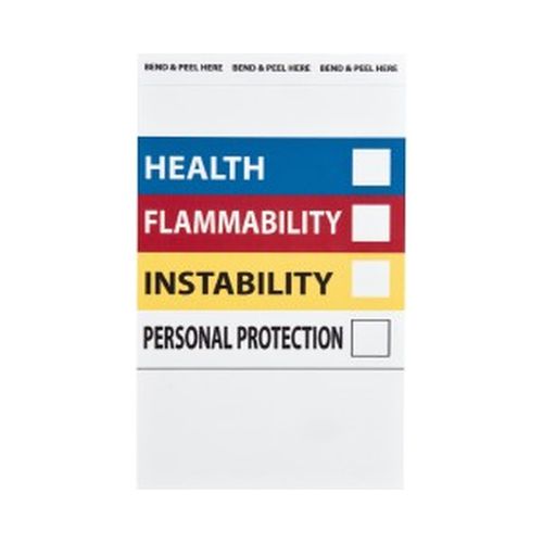 Main product image of 6" x 4" Health Flammability Instability Personal Protection Vinyl Hazardous Material Sign, HM25