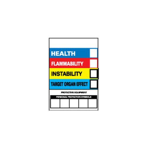 Main product image of 6" x 4" Health Flammability Instability Target Organ Effect Vinyl Hazardous Material Sign, HM36
