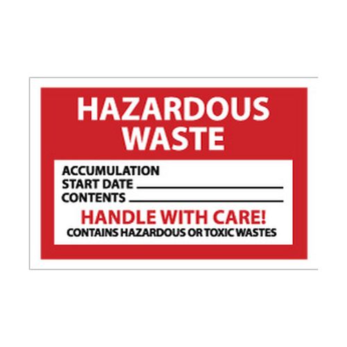 Main product image of 4" x 6" Hazardous Waste Accumulation Start Date Vinyl Hazardous Material Label (25-Pack), HW19