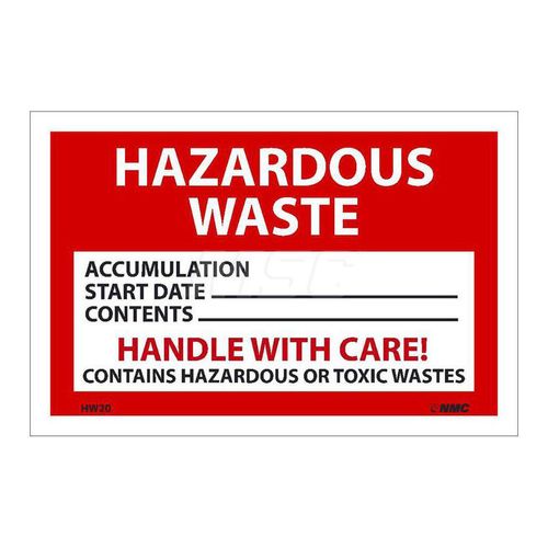 Main product image of 4" x 6" Hazardous Waste Accumulation Start Date Paper Hazardous Material Label, HW20