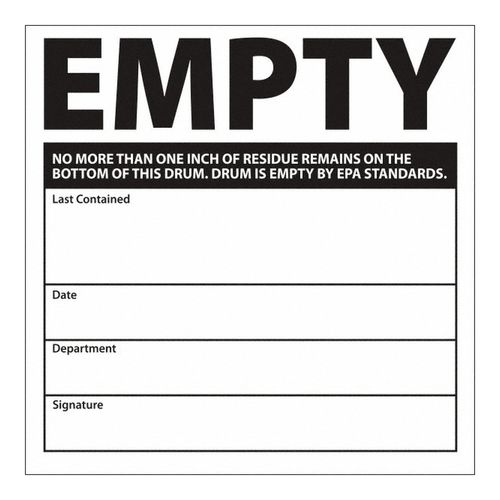Main product image of 6" x 6" Empty EPA Standards Vinyl Shipping & DOT Label, HW35SL25
