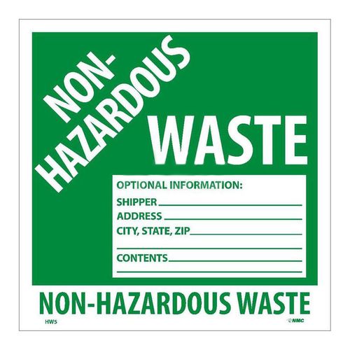 Main product image of 6" x 6" Non-regulated Waste Optional Information Hazardous Material Label, HW5AL