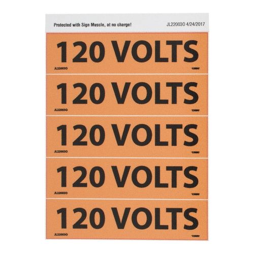 Main product image of 120 Volts Vinyl Electrical & Energy Source Label (25-Pack), JL22003O