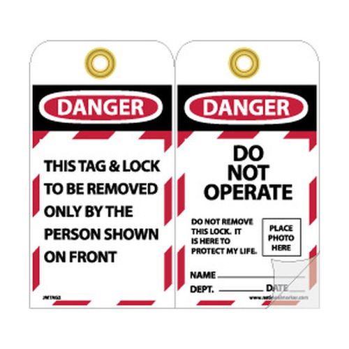 Main product image of 4" High Danger Self-Laminated Vinyl Lockout Tag, JMTAG2