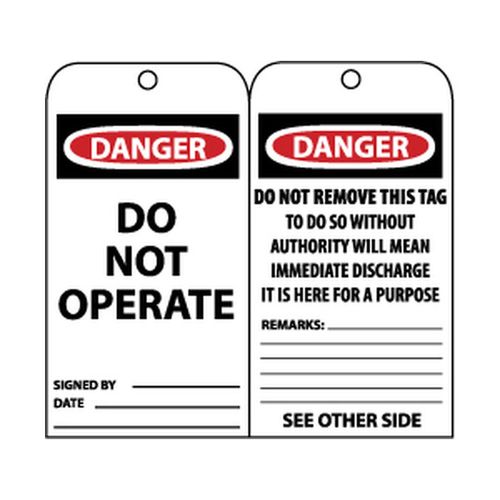 Main product image of 3" High Danger Unrippable Vinyl Lockout Tag, LLT3