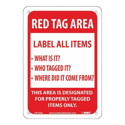 Main product image of 7" High Red Tag Area Label All Items Sign, LN102A