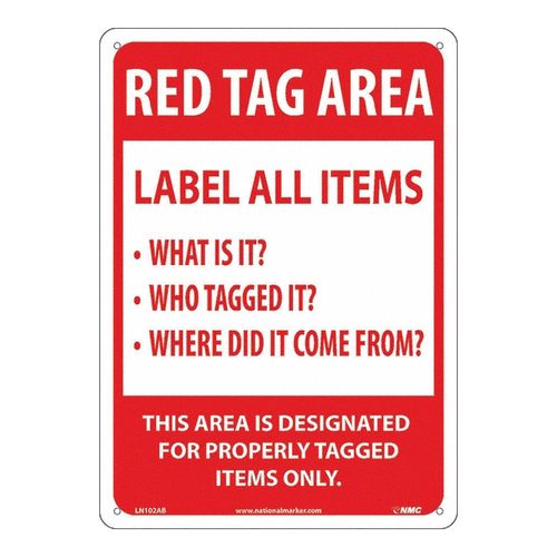 Main product image of 10" x 14" Red Tag Area Label All Items Sign, LN102AB