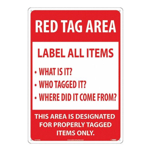 Main product image of 14" High Red Tag Area Label All Items Plastic Safety Sign, LN102RC