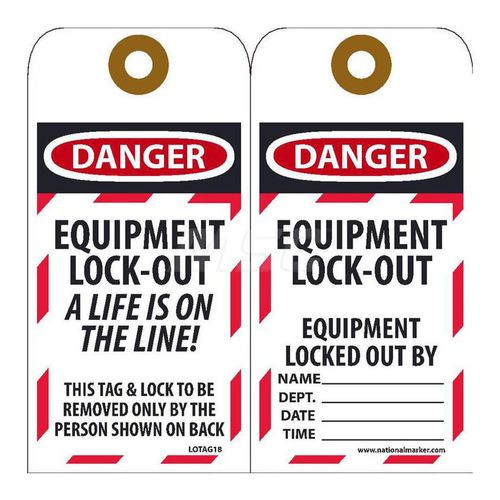 Main product image of 3" High Danger Unrippable Vinyl Lockout Tag, LOTAG18-25