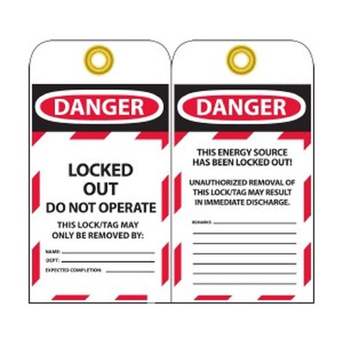 Main product image of 3" High Danger Unrippable Vinyl Lockout Tag, LOTAG38-25