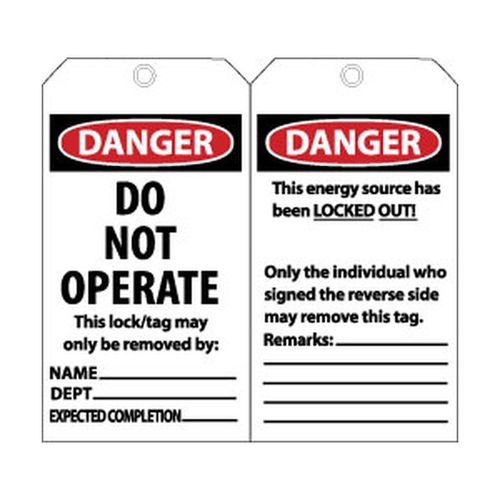 Main product image of 6" x 3" Danger Unrippable Vinyl Lockout Tag (10-Pack), LPT21