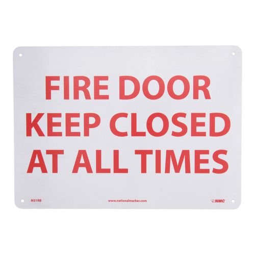 Main product image of 10" x 14" Fire Door Keep Closed at All Times Plastic Fire & Exit Sign, M31RB