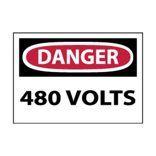 Main product image of 3" x 5" Danger 480 Volts Vinyl Accident Prevention Label, MSCD101AP