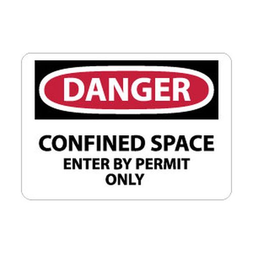 Main product image of 10" High Danger Confined Space Enter by Permit Only Aluminum Sign, MSCD162AB