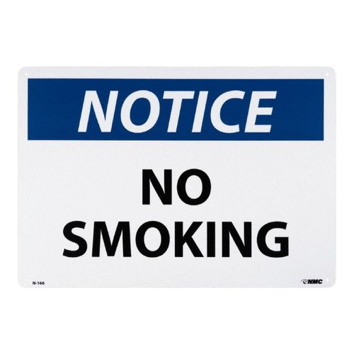 Main product image of 14" x 20" Notice No Smoking Aluminum Accident Prevention Sign, N166AC