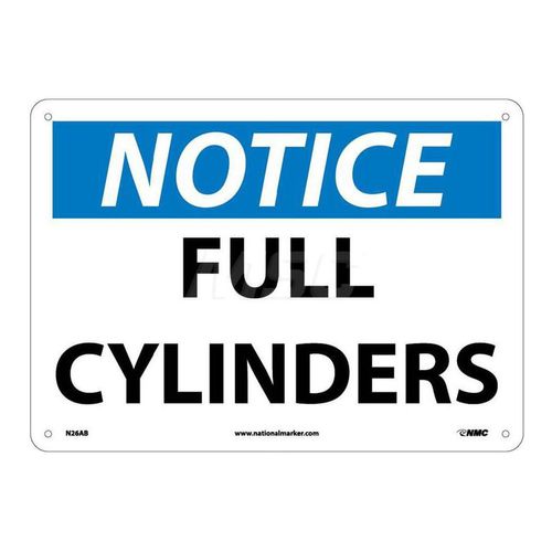 Main product image of 10" x 14" Notice Full Cylinders Aluminum Accident Prevention Sign, N26AB