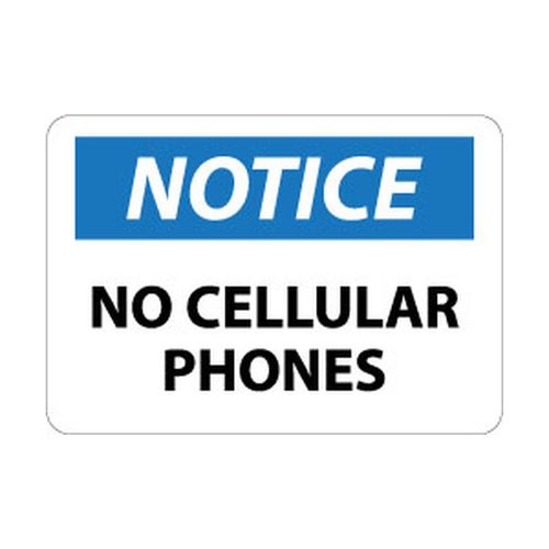 Main product image of 10" x 14" Notice No Cellular Phones Aluminum Security & Admittance Sign, N304AB