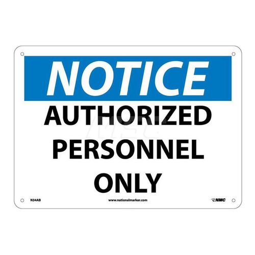 Main product image of 10" x 14" Notice Authorized Personnel Only Aluminum Security & Admittance Sign, N34AB