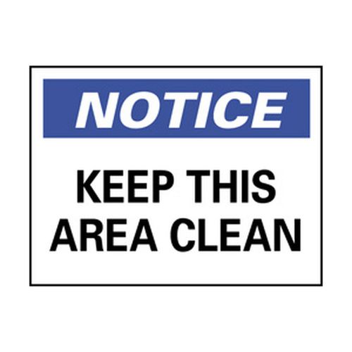 Main product image of 10" x 14" Notice Keep This Area Clean Aluminum Security & Admittance Sign, N36AB