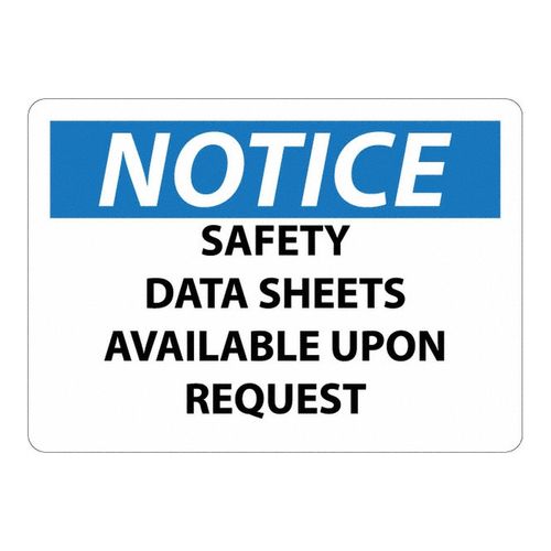 Main product image of 10" High Notice Material Safety Data Sheets Available upon Request Vinyl Safety Sign, N444RB