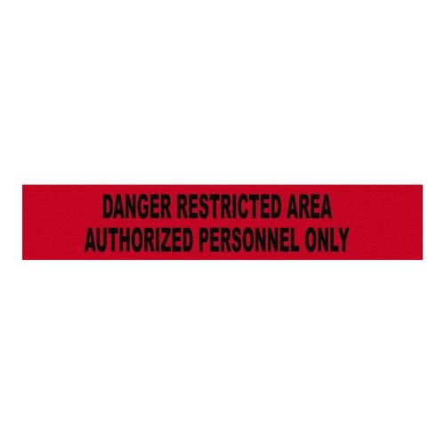 Main product image of 3" x 1,000' Danger Restricted Area Authorized Personnel Only Barricade Tape (Red), PT55