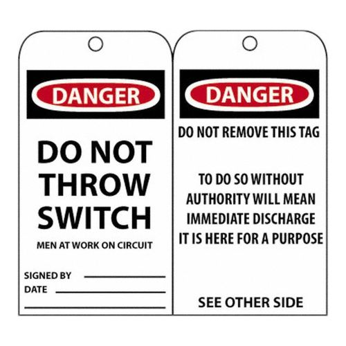Main product image of 3" High Danger Unrippable Vinyl Accident Prevention Tag, RPT14