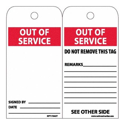 Main product image of 6" High Blank Synthetic Paper Accident Prevention Tag (Pack of 25), RPT176AST