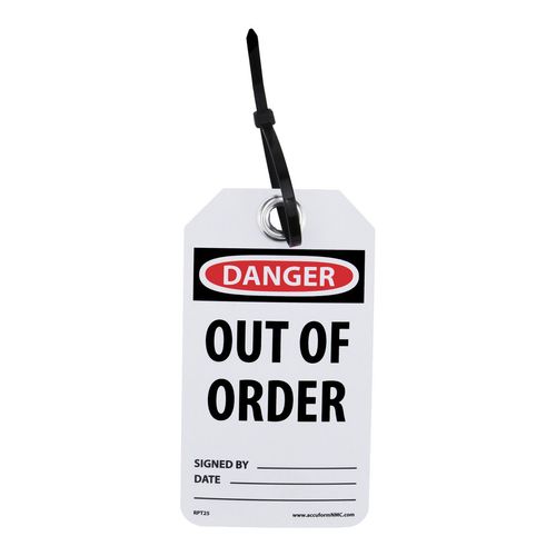 Main product image of 3" High Danger Unrippable Vinyl Accident Prevention Tag, RPT25
