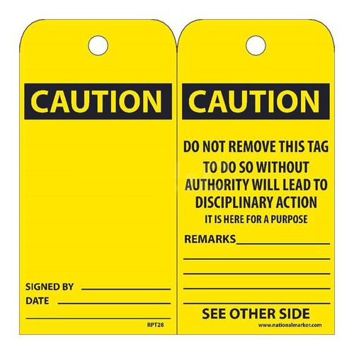 Main product image of 3" High Danger Unrippable Vinyl Accident Prevention Tag, RPT28
