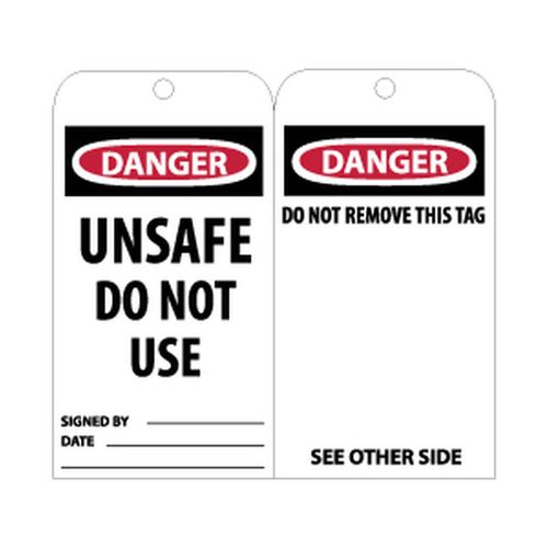 Main product image of 3.0000" High Unrippable Vinyl Lockout Tag, RPT34G