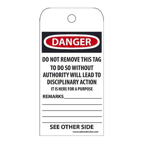 Main product image of 3" x 6" Danger Unrippable Vinyl Inspection Tag, RPT37G