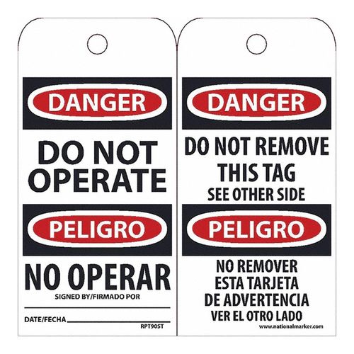 Main product image of 3" High Danger Unrippable Vinyl Accident Prevention Tag, RPT90ST