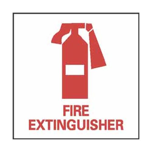 Main product image of 4" x 4" Pressure-Sensitive Vinyl Fire Extinguisher Sign (5-Pack), S21AP