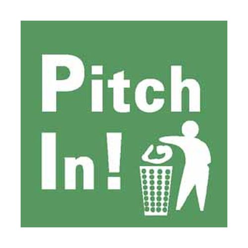 Main product image of 4" x 4" Pitch in! Vinyl Restroom & Janitorial Label, S47AP