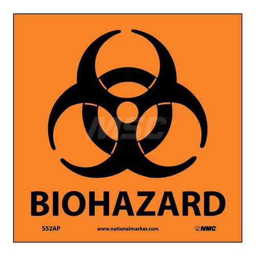 Main product image of 4" x 4" Biohazard Vinyl Hazardous Material Label, S52AP