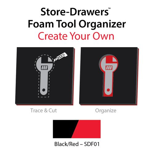 Main product image of Foam Tool Box & Cabinet Insert (Black & Red), SDF01