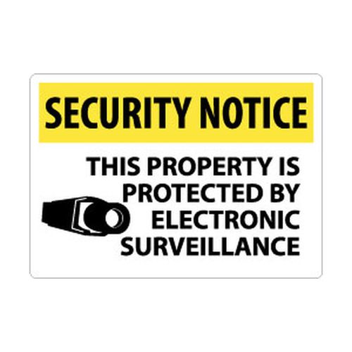 Main product image of 14" x 20" Notice This Property Is Protected by Electronic Surveillance Aluminum Security, SN18AC
