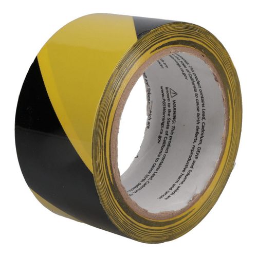 Main product image of 2" x 54' Striped Vinyl Hazardous Area Safety Marking Tape (Black & Yellow), T20218