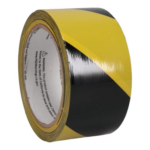 Main product image of 2" x 54' Striped Vinyl Hazardous Area Safety Marking Tape (Black & Yellow), T20218