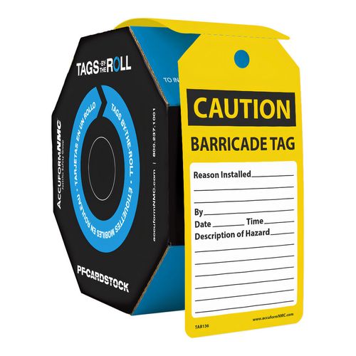 Main product image of 6-1/4" High Caution Synthetic Paper Accident Prevention Tag, TAR136